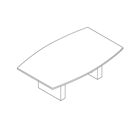 A line drawing - JD Conference Table by DatesWeiser–Boat Top–Rectangular Base