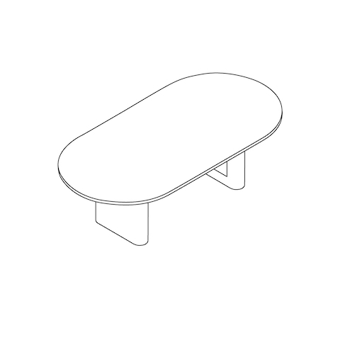 A line drawing - JD Conference Table by DatesWeiser–Racetrack Top–Racetrack Base