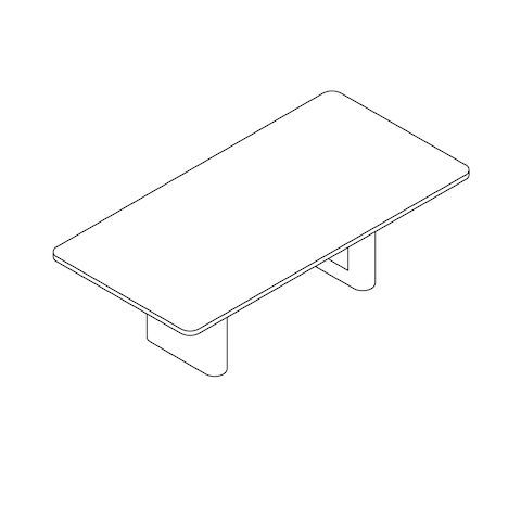 A line drawing - JD Conference Table by DatesWeiser–Rectangular Top–Racetrack Base