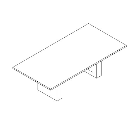 A line drawing - JD Conference Table by DatesWeiser–Rectangular Top–Rectangular Base
