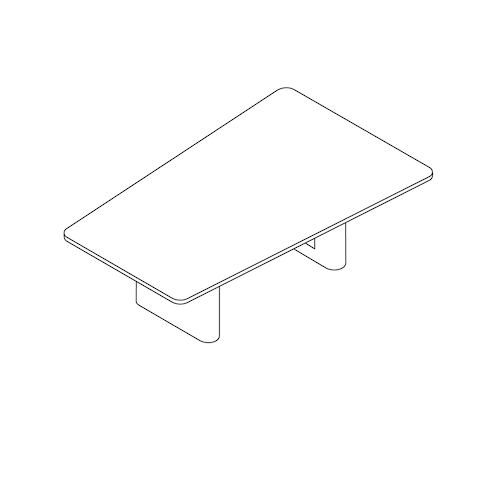A line drawing - JD Conference Table by DatesWeiser–Trapezoid Top–Racetrack Base