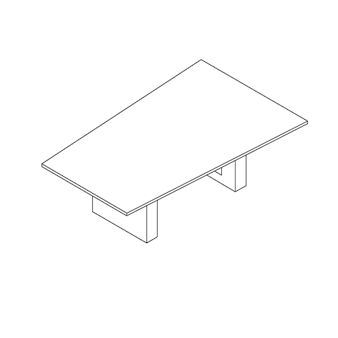 A line drawing - JD Conference Table by DatesWeiser–Trapezoid Top–Rectangular Base
