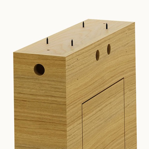 JD Conference Table by DatesWeiser, table base finish options, angled view.