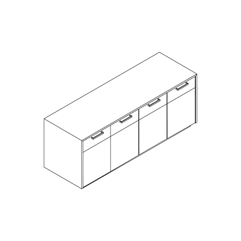A line drawing - JD Credenza by DatesWeiser–4 Wide