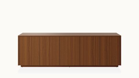 JD Credenza by DatesWeiser in Natural Quarter Cut Walnut viewed from the front.