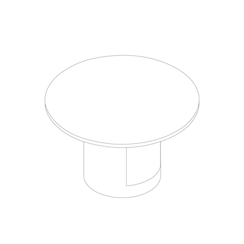 A line drawing - JD Meeting Table by DatesWeiser–Round Top–Round Base