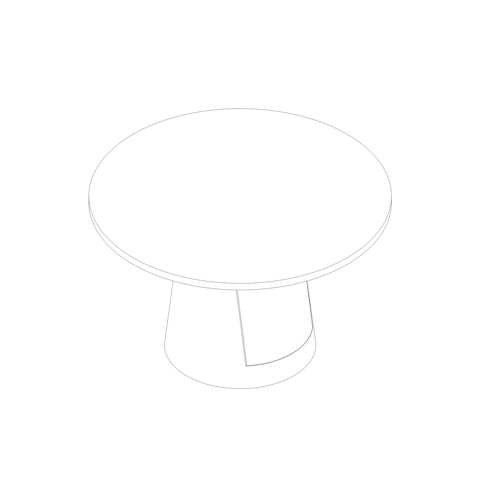 A line drawing - JD Meeting Table by DatesWeiser–Round Top–Round Tapered Base
