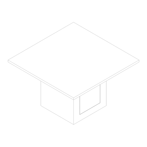 A line drawing - JD Meeting Table by DatesWeiser–Square Top–Square Base