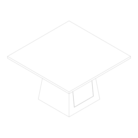 A line drawing - JD Meeting Table by DatesWeiser–Square Top–Square Tapered Base