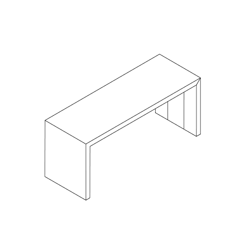 A line drawing - JD Waterfall Table by DatesWeiser–Counter Height