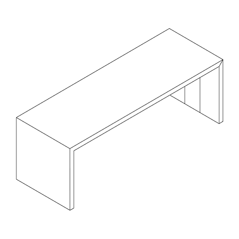 A line drawing - JD Waterfall Table by DatesWeiser–Standing Height
