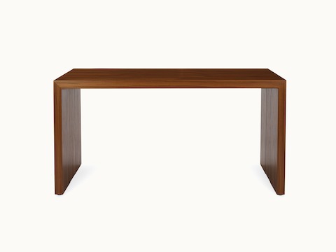 JD Waterfall Table by DatesWeiser in Walnut bar height, front view.