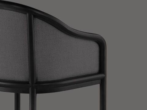 Black-and-white image of a Landmark side chair with standard-height arms, viewed from behind at an angle. Black-and-white image of a Landmark side chair with standard-height arms, viewed from behind at an angle.