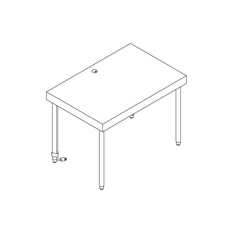 A line drawing - Leatherwrap Sit-to-Stand Desk