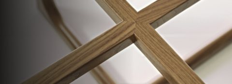 Close-up of a portion of the base of a Loophole occasional table, showing the precisely fitted joints.