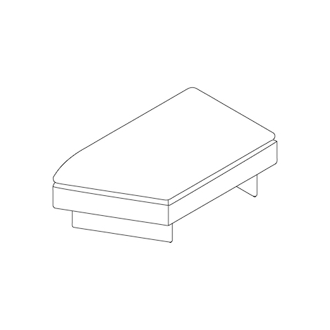 A line drawing - Mantle Bench–2 Seat–Outside Angle