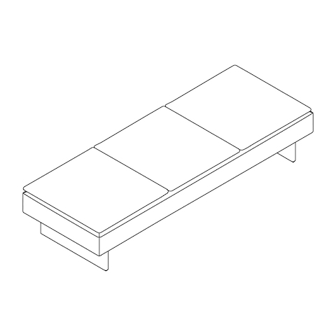 A line drawing - Mantle Bench–3 Seat