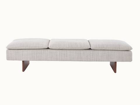 Mantle Bench, Mantle Lounge Seating, Capri Stone, Walnut Wood Base