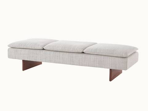 Mantle Bench, Mantle Lounge Seating, Capri Stone, Walnut Wood Base