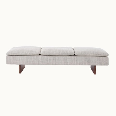 Mantle Bench, Mantle Lounge Seating, Capri Stone, Walnut Wood Base