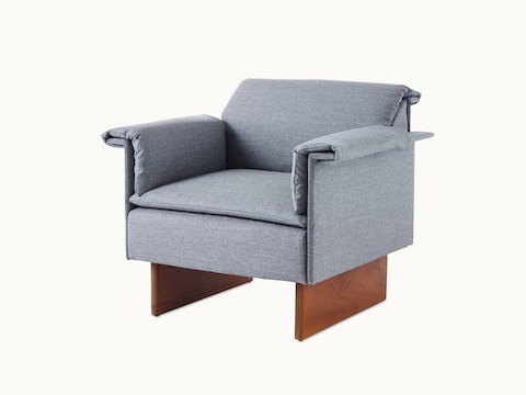 Mantle Club Chair, Mantle Lounge Seating, Rhythm Khaki, Wood Base