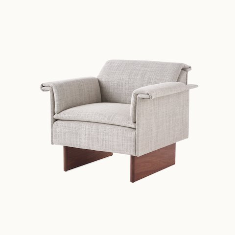 Mantle Club Chair, Mantle Lounge Seating, Capri Stone, Walnut Wood Base