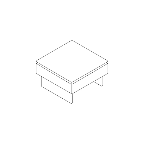 A line drawing - Mantle Ottoman–Small
