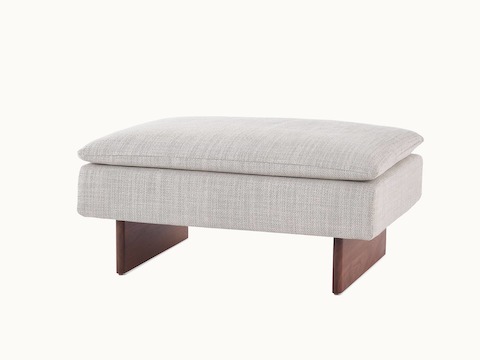 Mantle Lounge Seating, Mantle Ottoman, Capri Stone, Walnut Wood Base