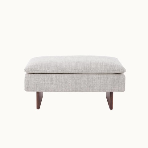 Mantle Lounge Seating, Mantle Ottoman, Capri Stone, Walnut Wood Base