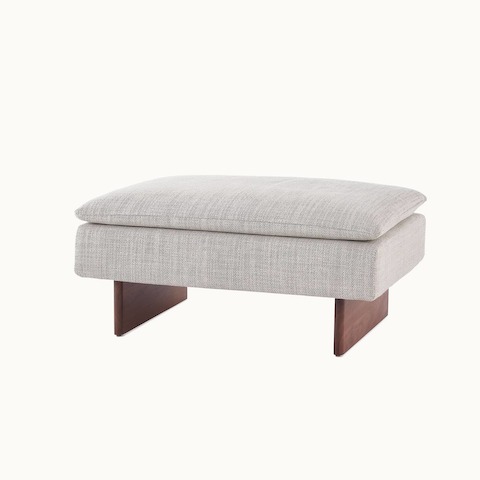 Mantle Lounge Seating, Mantle Ottoman, Capri Stone, Walnut Wood Base