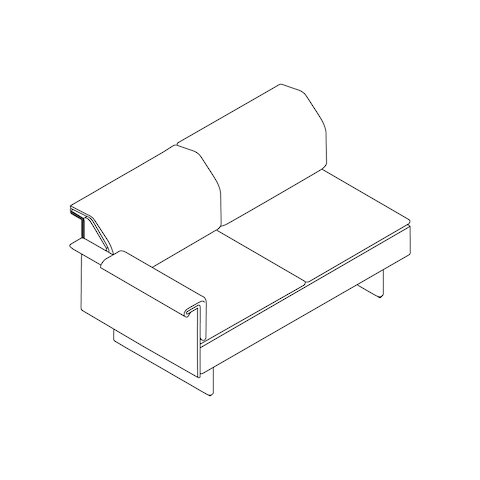 A line drawing - Mantle Settee–Right Arm