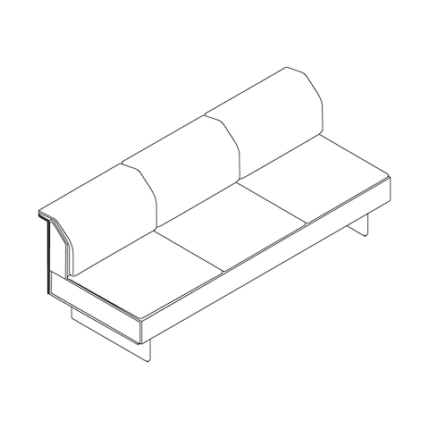 A line drawing - Mantle Sofa–Armless