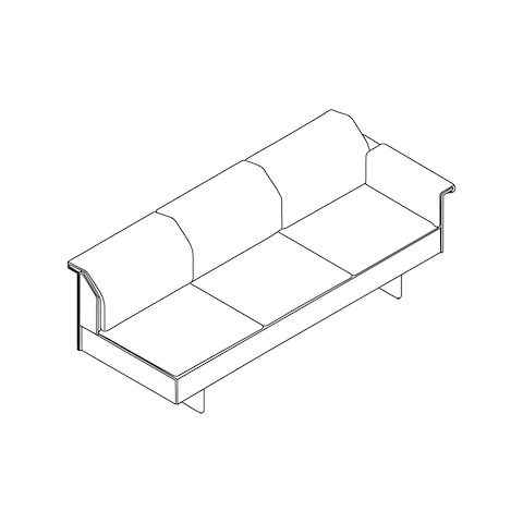 A line drawing - Mantle Sofa–Left Arm
