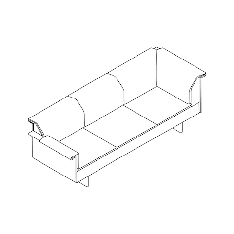 A line drawing - Mantle Sofa–Left Corner–Right Arm