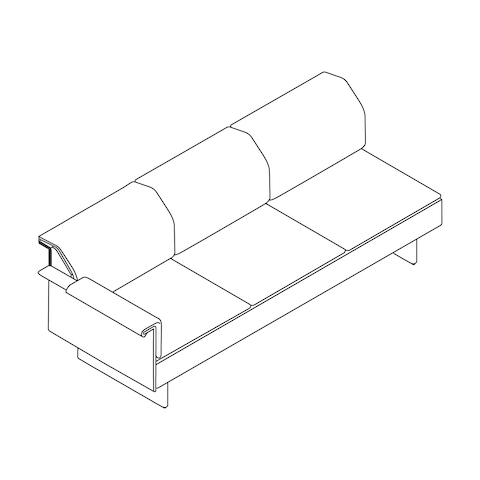 A line drawing - Mantle Sofa–Right Arm