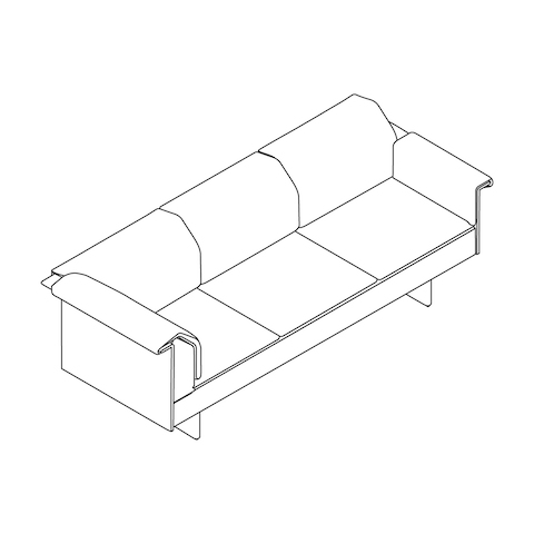 A line drawing - Mantle Sofa–Right Corner–Left Arm