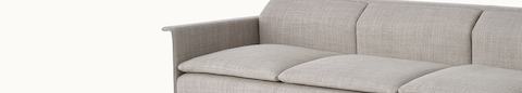 Mantle Lounge Seating, Oak Wood Base, Rhythm Khaki, Two Seater Sofa