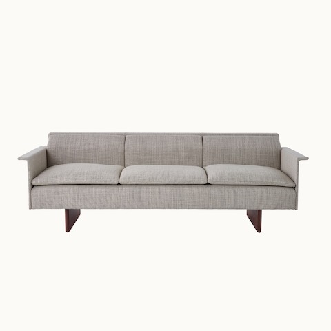 Mantle Lounge Seating, Capri Stone, Walnut Wood Base, Three Seater Sofa