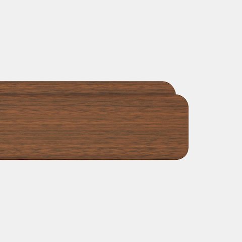 Close-up of the Stepped Radius edge option for MP Height-Adjustable Tables, featuring a small quarter circle top edge that transitions into a rounded rectangle.