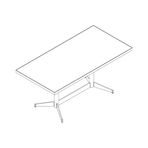 Line drawing of a rectangular MP Table, viewed from above at an angle.