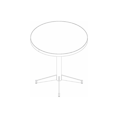 Line drawing of a round MP Table, viewed from above.