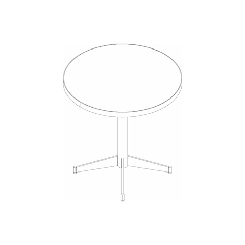 Line drawing of a round MP Table, viewed from above.