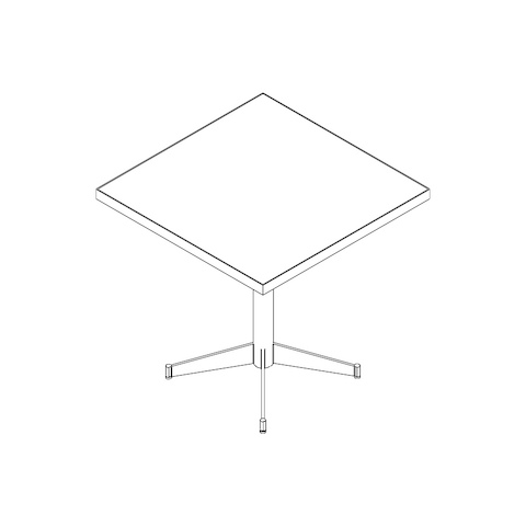 Line drawing of a square MP Table, viewed from above.
