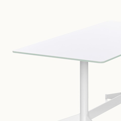 Partial angled view of a rectangular MP Table, showing how the tabletop appears to float.