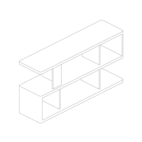 A line drawing - New Canaan Bookshelf–Low