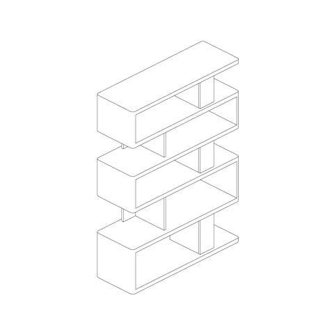A line drawing - New Canaan Bookshelf–Tall