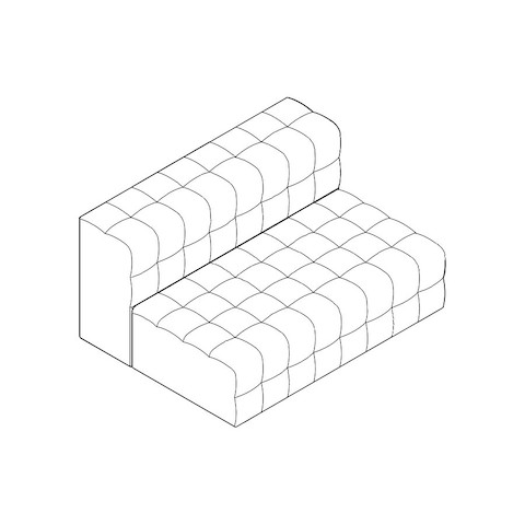 Product illustration of the Rapport Settee with no arms.