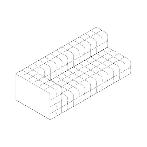 Product illustration of the Rapport Sofa with one arm.