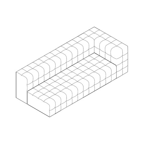 Product illustration of the Rapport Sofa with one arm.