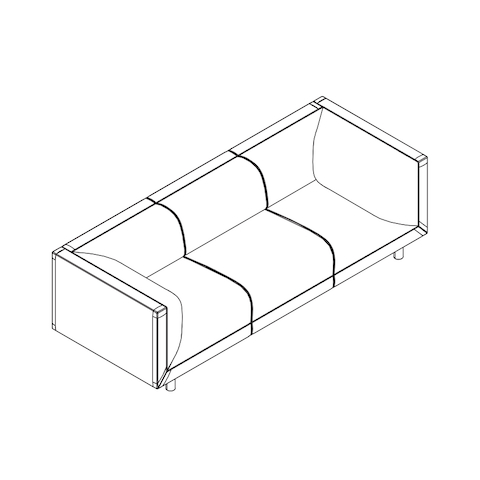 Line drawing of a sofa from the Rolled Arm Sofa Group, viewed from above at an angle.